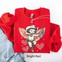 XXL Red Cowboy Cupid Retro Valentine's Day Love Graphic Inspired By Classic Americana Nostalgia Sweatshirt
