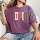  Cupid University Classic Valentine's Day Love Varsity Collegiate Crest Edition Heritage Comfort Colors Tee