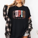 XL Black Cupid University Classic Valentine's Day Love Varsity Collegiate Crest Edition Heritage Comfort Colors Tee