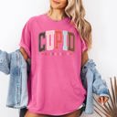 Large Crunchberry Pink Cupid University Classic Valentine's Day Love Varsity Collegiate Crest Edition Heritage Comfort Colors Tee