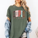 XXL Moss Dark Green Cupid University Classic Valentine's Day Love Varsity Collegiate Crest Edition Heritage Comfort Colors Tee