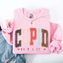  Cupid University Classic Valentine's Day Love Hearts Retro Varsity Campus Lover Nostalgia Graphic Sweatshirt