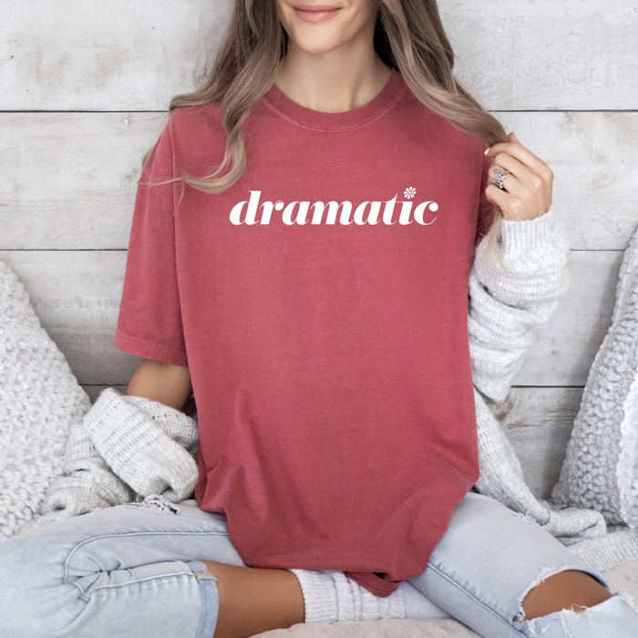 Am I The Drama Sassy Valentines Day Cupid University Varsity Style Comfort Colors Tee