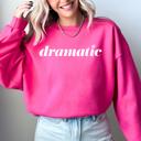 XL Heliconia Bright Pink Am I The Drama Faith Forward Outdoorsy Camo Print Encouraging Scripture Message Sweatshirt
