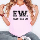 Large Blossom Light Pink Ew Valentine's Day Single Funny Anti Love Am I The Drama Cupid University Retro Varsity Vibe Comfort Colors Tee