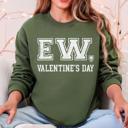 Ew Valentine's Day Anti Love Single Life Camouflage Faith Message Graphic Sweatshirt
