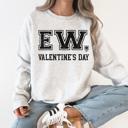  Ew Valentine's Day Anti Love Single Life Camouflage Faith Message Graphic Sweatshirt