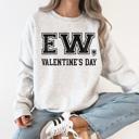  Ew Valentine's Day Anti Love Single Life Camouflage Faith Message Graphic Sweatshirt