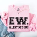 XXL Light Pink Ew Valentine's Day Anti Love Single Life Camouflage Faith Message Graphic Sweatshirt