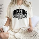 Medium Ivory Cream Freezing Retro Checkered Snowflake Winter Cold Am I The Drama Cupid University Valentines Day Inspired Comfort Colors Tee