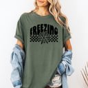 XL Moss Dark Green Freezing Retro Checkered Snowflake Winter Cold Am I The Drama Cupid University Valentines Day Inspired Comfort Colors Tee