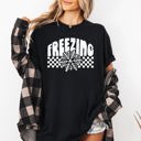 Small Black Freezing Retro Checkered Snowflake Winter Cold Am I The Drama Cupid University Valentines Day Inspired Comfort Colors Tee