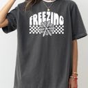 Medium Pepper Dark Gray Freezing Retro Checkered Snowflake Winter Cold Am I The Drama Cupid University Valentines Day Inspired Comfort Colors Tee