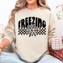  Freezing Retro Checkered Snowflake Winter Cold Vintage Inspired Cozy Fleece Edition Sweatshirt