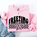  Freezing Retro Checkered Snowflake Winter Cold Vintage Inspired Cozy Fleece Edition Sweatshirt
