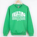  Freezing Retro Checkered Snowflake Winter Cold Vintage Inspired Cozy Fleece Edition Sweatshirt