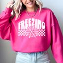  Freezing Retro Checkered Snowflake Winter Cold Vintage Inspired Cozy Fleece Edition Sweatshirt