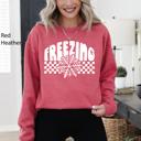  Freezing Retro Checkered Snowflake Winter Cold Vintage Inspired Cozy Fleece Edition Sweatshirt