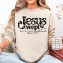  Jesus Wept But He Never Complained Strength Faith Gospel Retro Checkered Snowflake Sweatshirt
