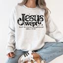  Jesus Wept But He Never Complained Strength Faith Gospel Retro Checkered Snowflake Sweatshirt