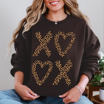 Leopard Print XOXO Valentine's Day Love Cozy Retro Graphic Fashion Flair Edition Sweatshirt