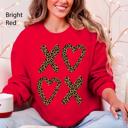 Large Red Leopard Print XOXO Valentine's Day Love Cozy Retro Graphic Fashion Flair Edition Sweatshirt