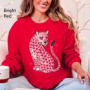 XL Red Leopard Heart Shaped Spots Valentine's Day Love Vintage Inspired Cozy Festive Graphic Elements Sweatshirt