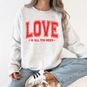  Love Is All You Need Retro Varsity Fleece Cozy Heavyweight Thermal Sweatshirt Edition