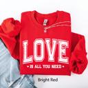 Medium Red Love Is All You Need Retro Varsity Fleece Cozy Heavyweight Thermal Sweatshirt Edition