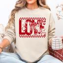  Love Checkered Hearts Valentines Day Retro Varsity Style Graphic Limited Edition Sweatshirt