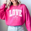 Love, Retro Bow Goose Valentine's Day Ribbons Cozy Vintage Deluxe Varsity Sweatshirt