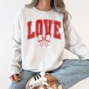 XXL Ash Light Gray Love, Retro Bow Goose Valentine's Day Ribbons Cozy Vintage Deluxe Varsity Sweatshirt