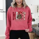  Merry Christmas Colorful Leopard Print Santa Retro-Inspired Cozy Fleece-Lined Sweatshirt