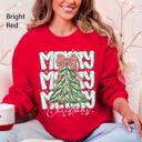 Large Red Merry Christmas Beautiful Tree Santa Classic Christmas Gingham Bow Cozy Sweatshirt