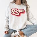 XXL Ash Light Gray Retro Love Vintage Valentine's Day Spirit Gospel Inspired Faith Forward Cozy Comfort Sweatshirt