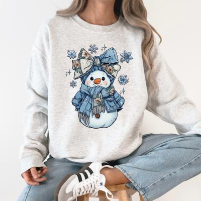 Snow Woman Freezing Season Gospel Inspired Faith Forward Cozy Plush Fleece Sweatshirt