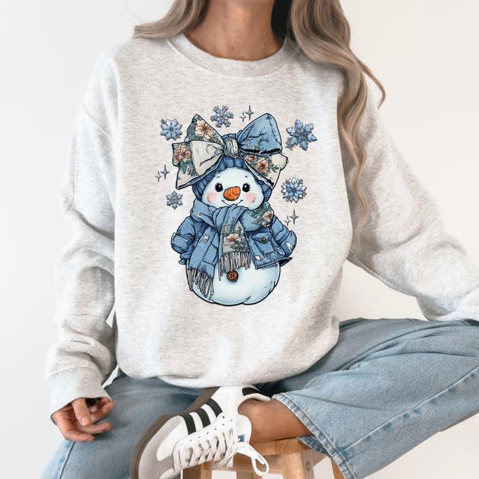 Snow Woman Freezing Season Gospel Inspired Faith Forward Cozy Plush Fleece Sweatshirt