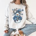 XL Ash Light Gray Snow Woman Freezing Season Gospel Inspired Faith Forward Cozy Plush Fleece Sweatshirt