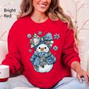 XXXL Red Snow Woman Freezing Season Gospel Inspired Faith Forward Cozy Plush Fleece Sweatshirt