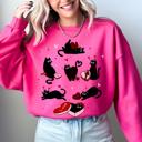 XXXL Heliconia Bright Pink Valentine's Day Kitties Cat Lover Love Premium Cozy Feline Hearts Winter Sweatshirt