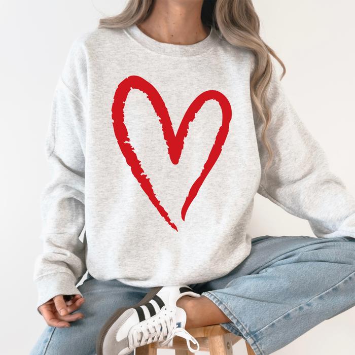 Valentine's Heart 2026 Vintage Design Love Cozy Plush Fleece Warmth Essential Sweatshirt