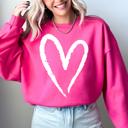 Medium Heliconia Bright Pink Valentine's Heart 2026 Vintage Design Love Cozy Plush Fleece Warmth Essential Sweatshirt