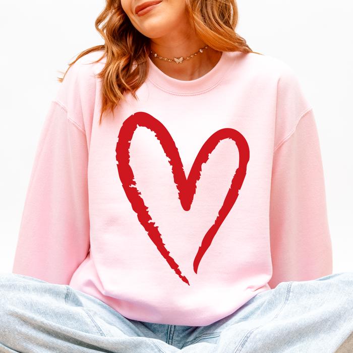 Valentine's Heart 2026 Vintage Design Love Cozy Plush Fleece Warmth Essential Sweatshirt