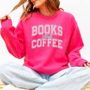 Large Heliconia Bright Pink Books and Coffee BookTok Reading Library Cozy Edition for Book Lovers Loved By All Readers Sweatshirt