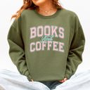 Medium Military Green Books and Coffee BookTok Reading Library Cozy Edition for Book Lovers Loved By All Readers Sweatshirt