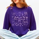 Small Purple Books Are My Love Language Library Reading Cozy Edition For Book Lovers Sweatshirt