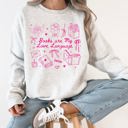 Medium Ash Light Gray Books Are My Love Language Library Reading Cozy Edition For Book Lovers Sweatshirt