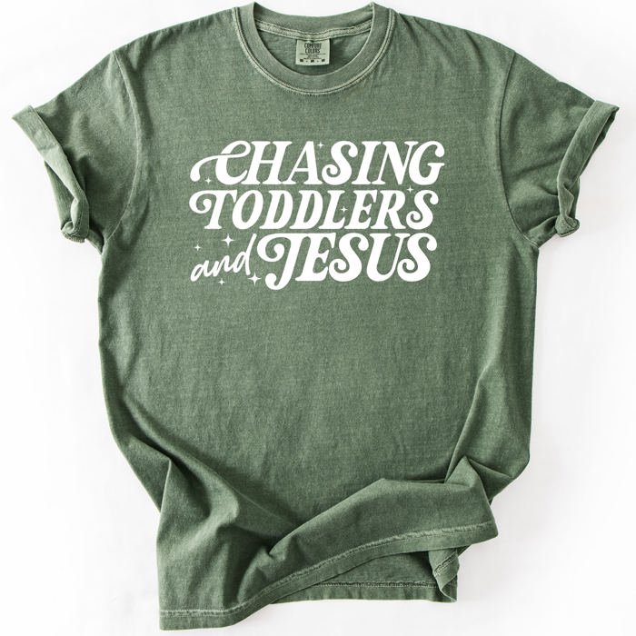 Chasing Toddlers and Jesus Faith-Filled Mom On the Go Everyday Grace Comfort Colors Tee