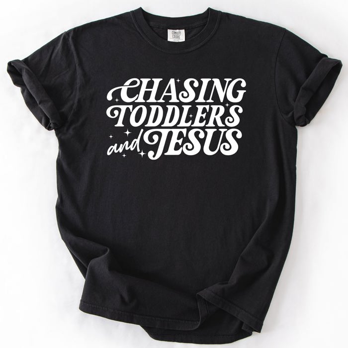 Chasing Toddlers and Jesus Faith-Filled Mom On the Go Everyday Grace Comfort Colors Tee