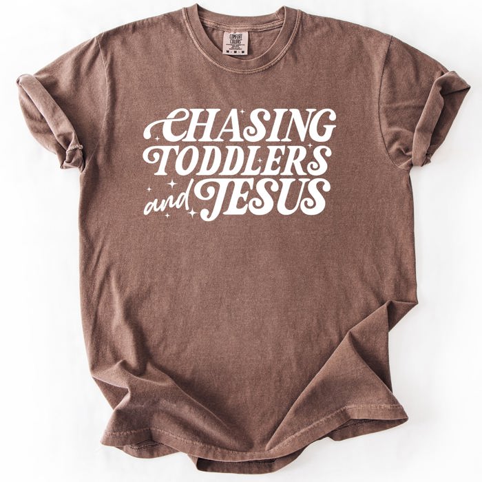 Chasing Toddlers and Jesus Faith-Filled Mom On the Go Everyday Grace Comfort Colors Tee